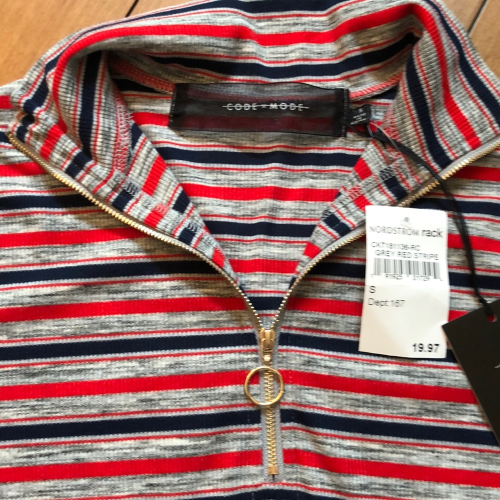 NWT Nordstrom Rack ¼ zip Code Mode Knit top size S - Picture 3 of 7